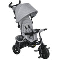 6 in 1 Kids Trike Push Bike with Canopy, 5-Point Safety Belt & Storage for Ages 1-5 - Grey