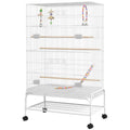 Bird Cage with Stand, Toys & Accessories for Canaries and Finches - White