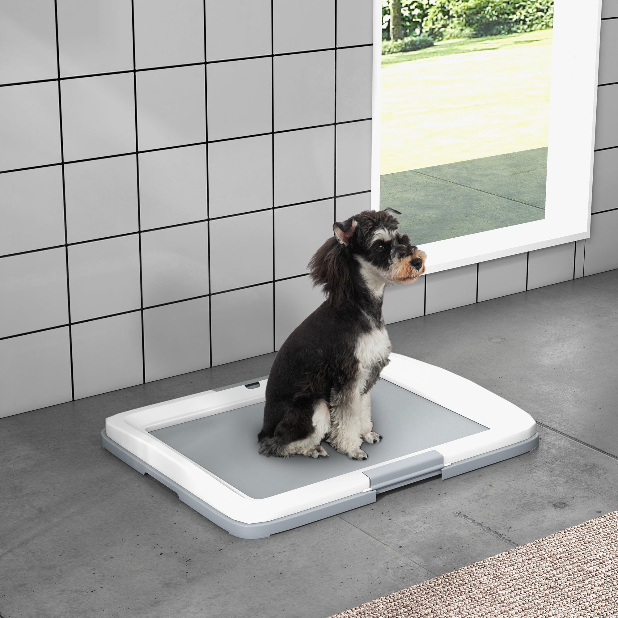 Dog Toilet Tray for Training Dogs, Dog Litter Tray for Indoor, Outdoor, 63 x 49 x 6cm