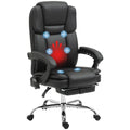 Six Point Vibrating Massage Office Chair with Recline and Heat Settings - Black