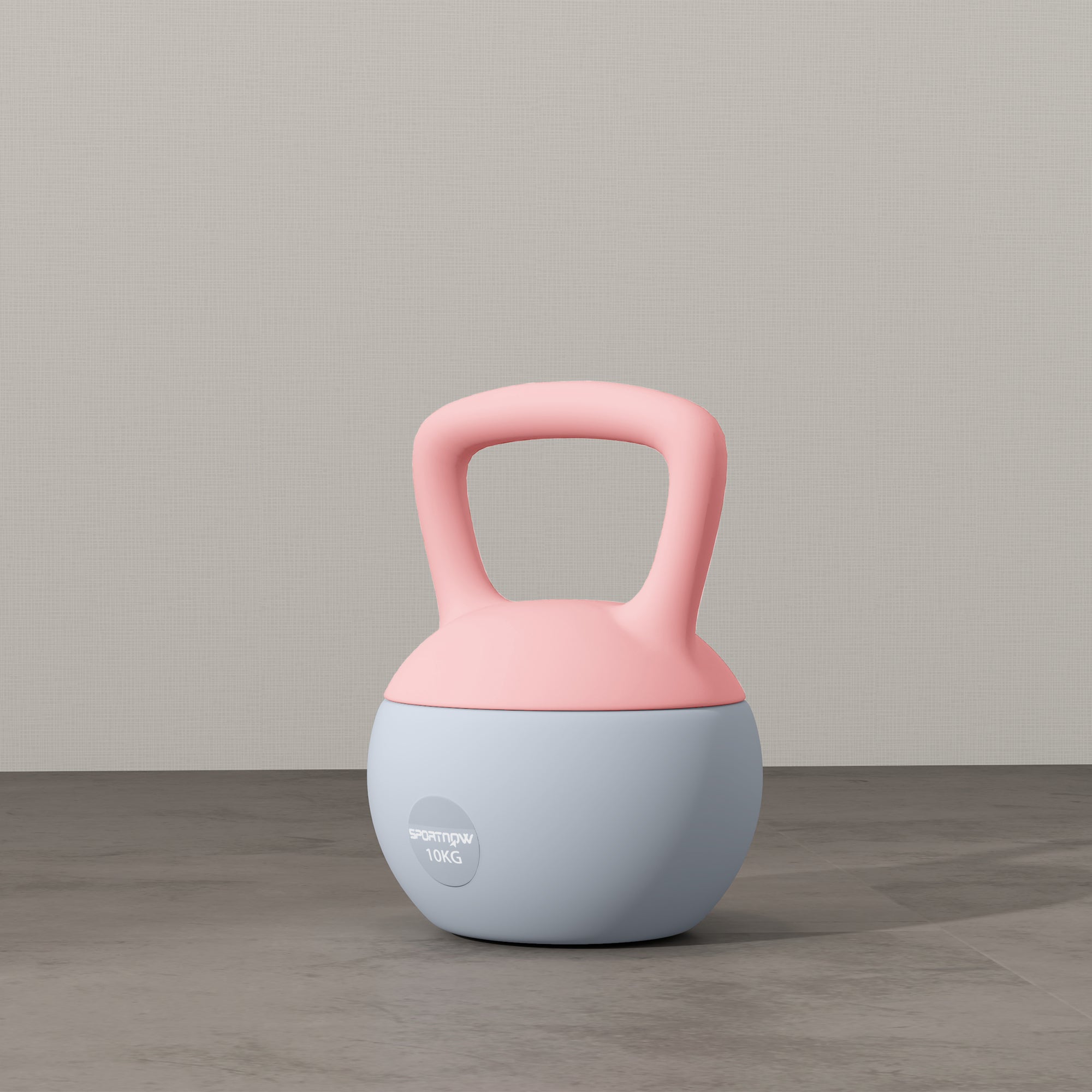 10KG Soft Kettlebell, Kettlebell with Non-Slip Handle for Home Gym, Weight Lifting, Strength Training, Pink/Grey