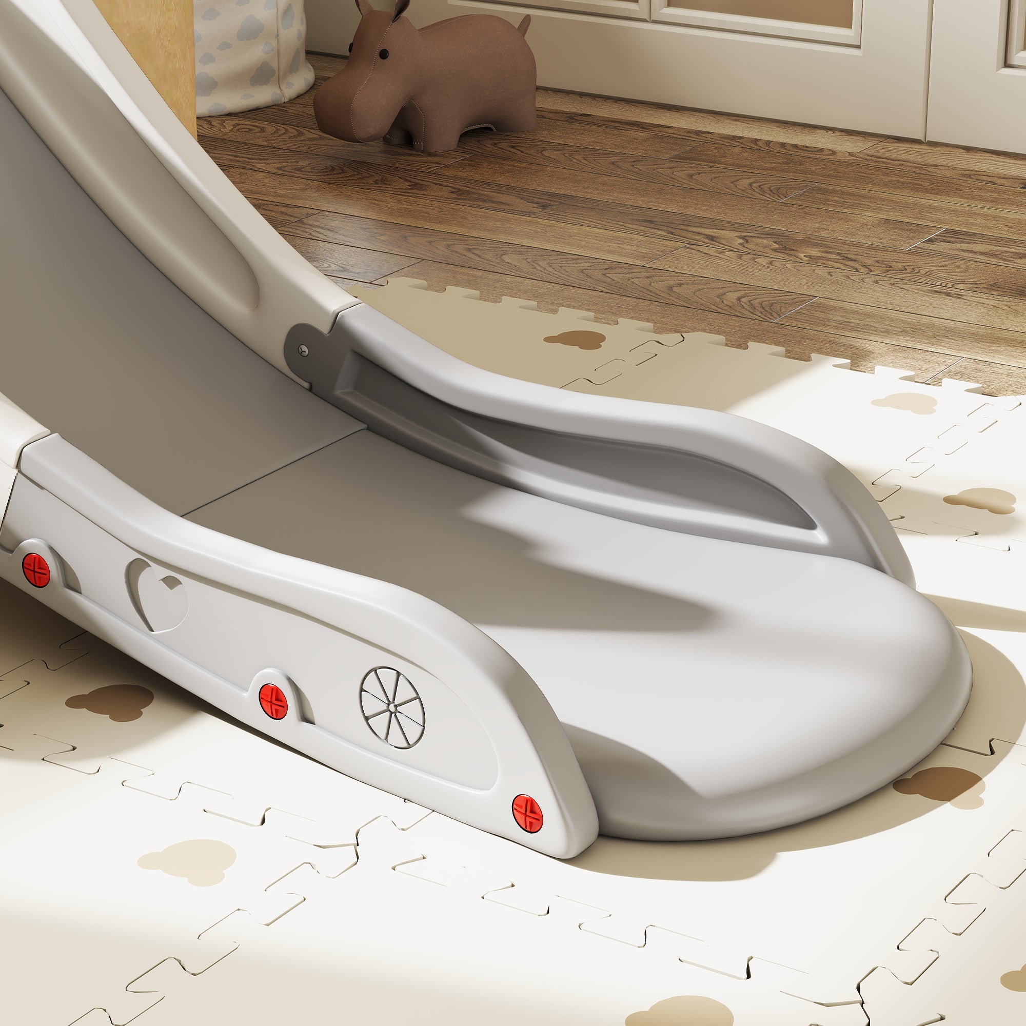 Kids Slide for Bed, Sofa, with Extended Length, Easy to assemble and Store, Grey
