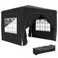 3x3m Pop-Up Gazebo Shelter with UPF50+ Canopy and Adjustable Height - Black