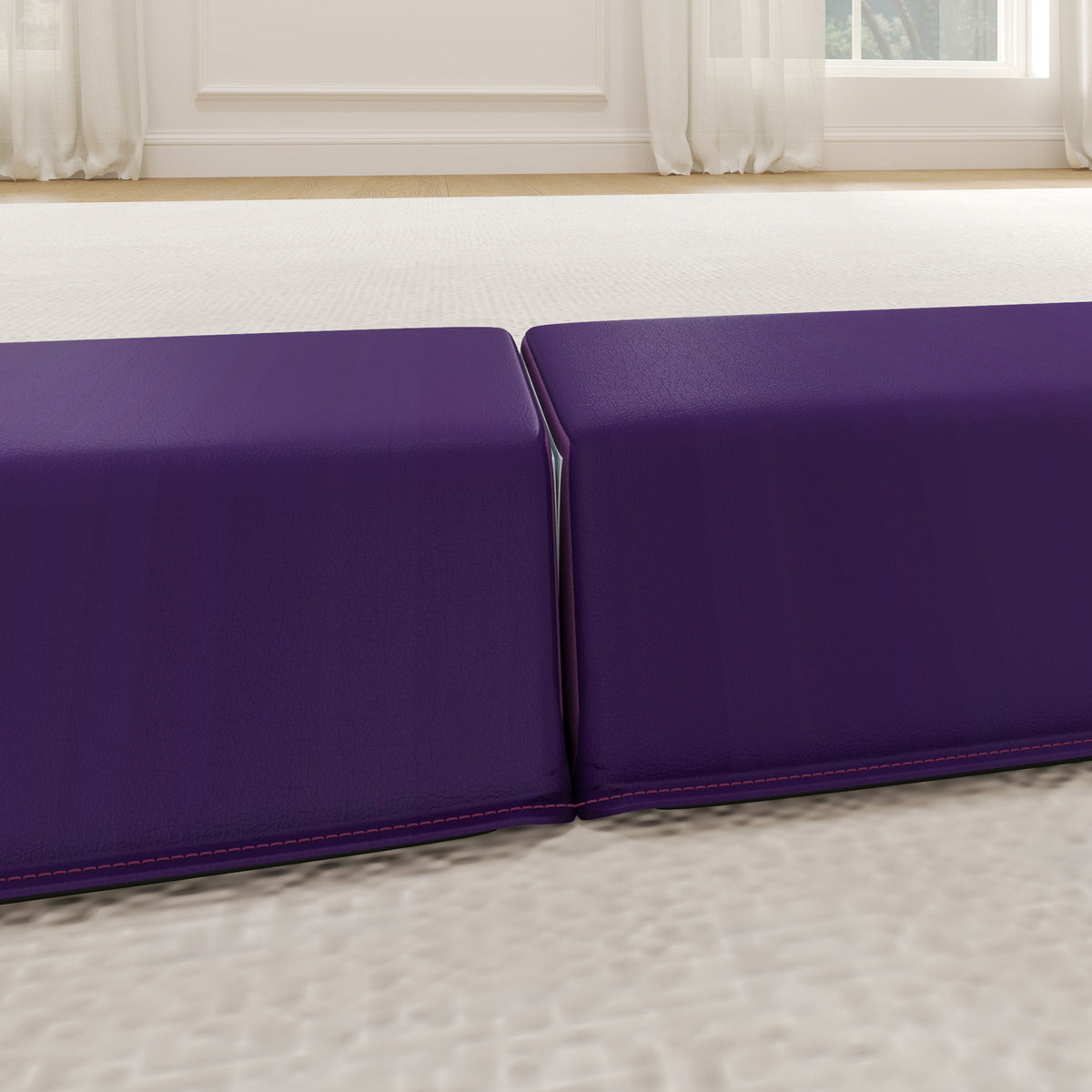 7.7ft Folding Gymnastics Balance Beam for Kids with Anti-Slip Base - Purple