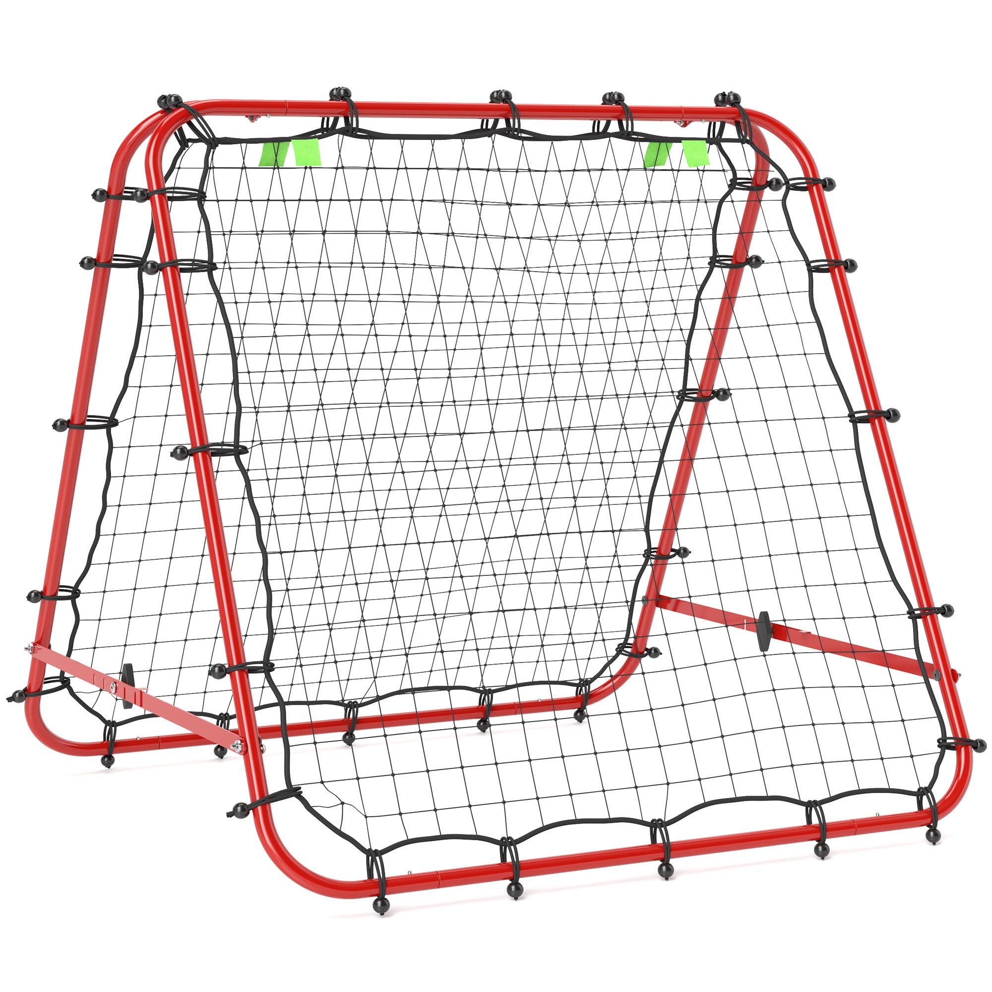 Double Sided Football Rebounder Net, Football Rebound Goal with 5 Adjustable Angles, Red