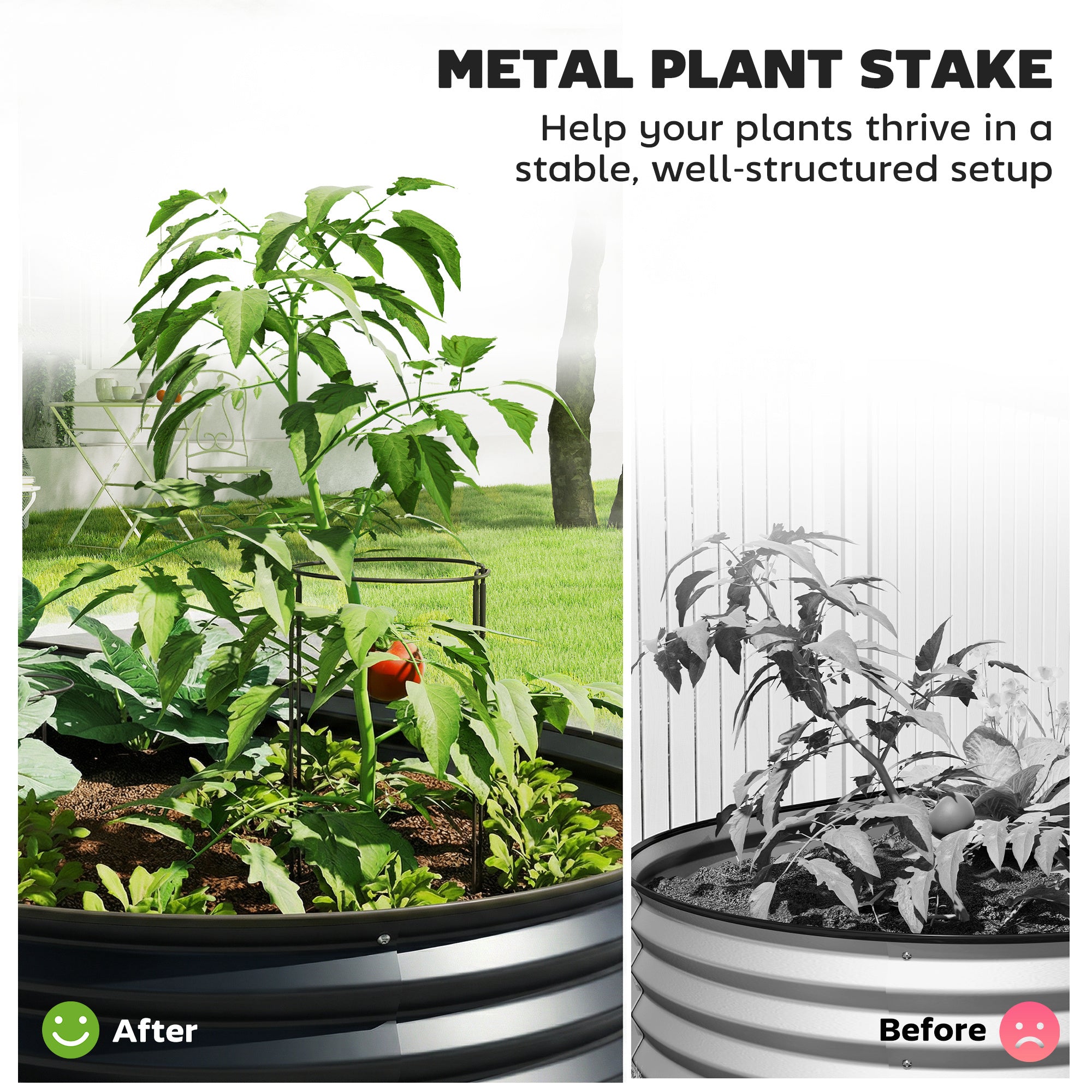 Set of Two 150 x 60cm Steel Planters - Dark Grey