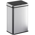 50L Sensor Bin with Soft-Close Lid, Stainless Steel Automatic Touchless Motion Sensor Kitchen Bin, Silver Tone