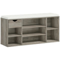 HOMCOM Shoe Storage Bench with Cushion - Grey