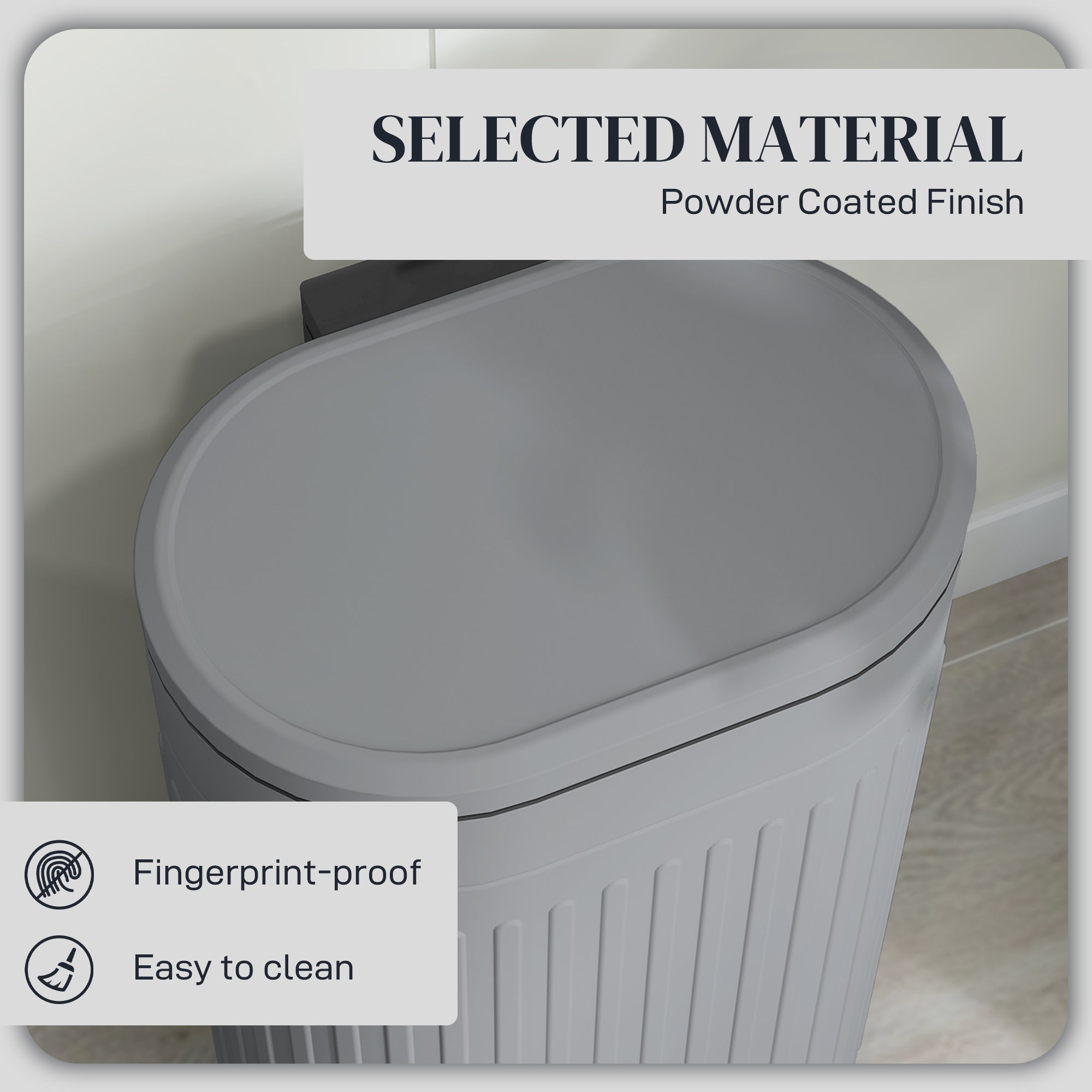 30 Litre Metal Pedal Bin with Soft-Close Lid and Removable Inner Bucket - Grey