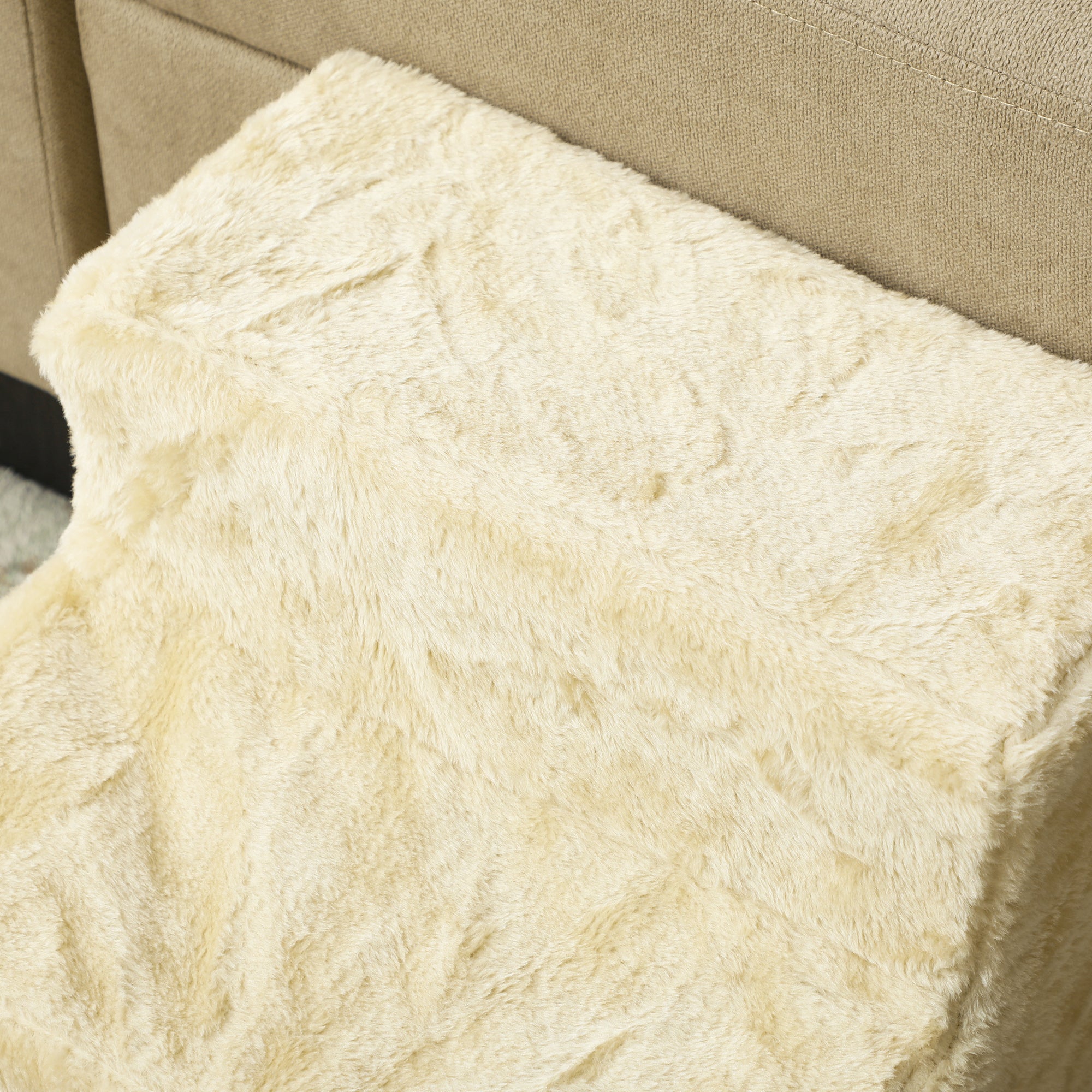 Three-Step Dog Stairs, with Washable Plush Cover, for High Bed Sofa, Dog Stairs for Small Dog and Cat - Beige