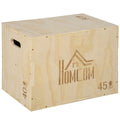 3-in-1 Wooden Plyo Box, Plyometric Jump Box with Handle Openings for Home Gym, Workout Training, 16