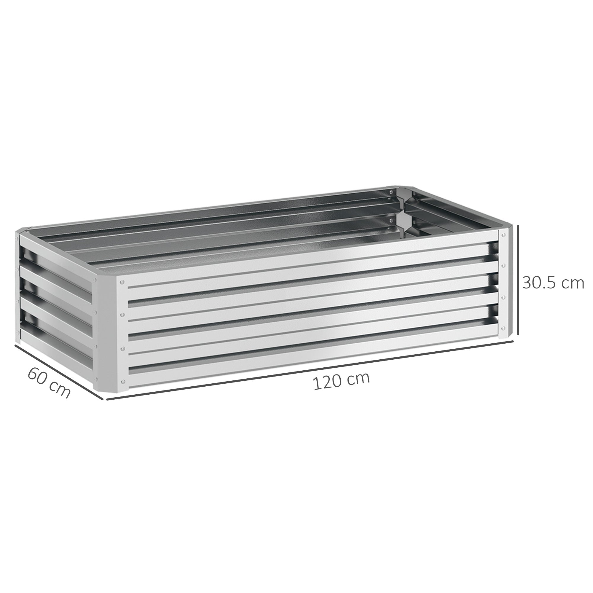 Raised Beds for Garden, Galvanized Outdoor Planters, for Herbs and Vegetables, Use for Patio, Backyard, Balcony, Silver
