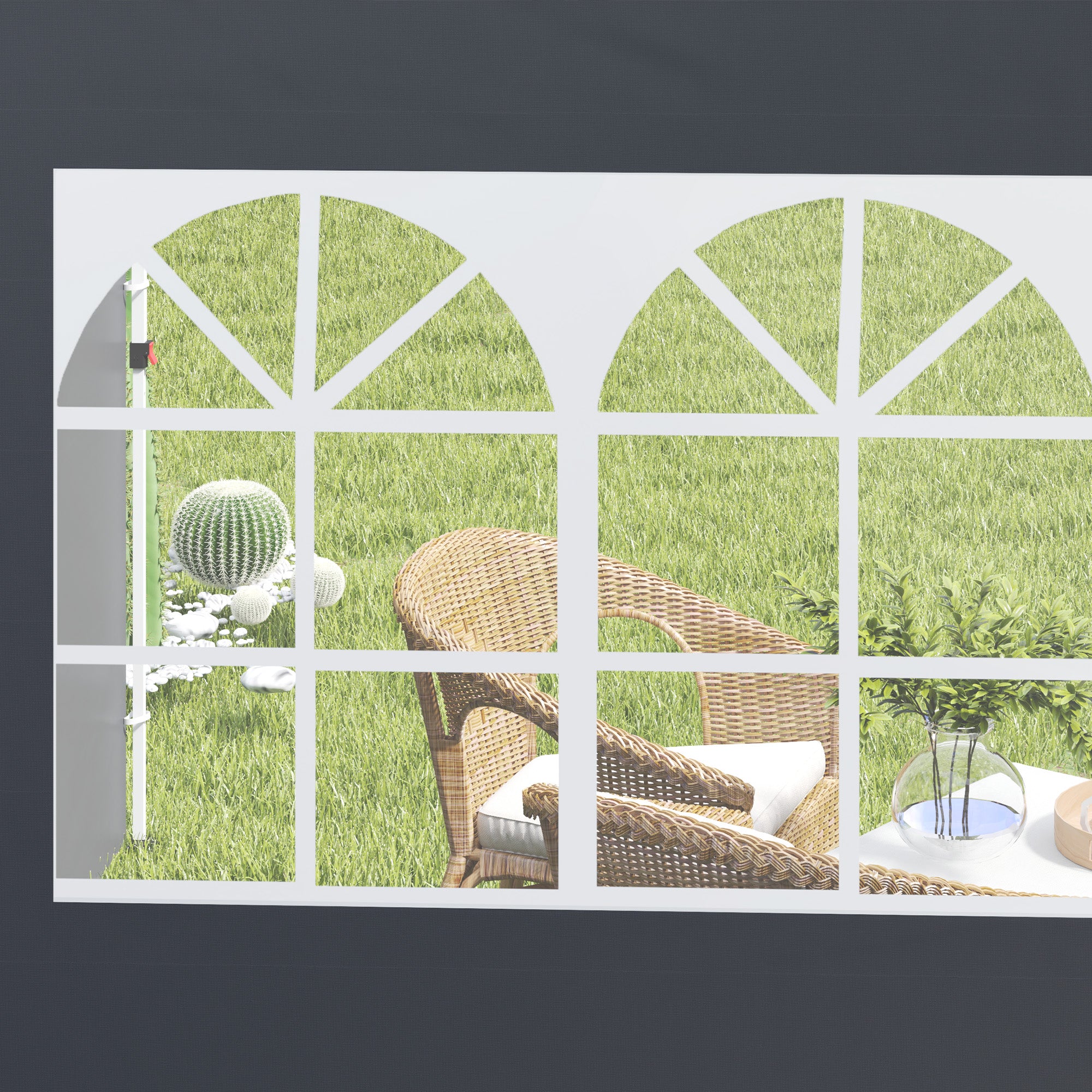 3 Meter Gazebo Replaceable Side Panel Walls with Window - Dark Grey