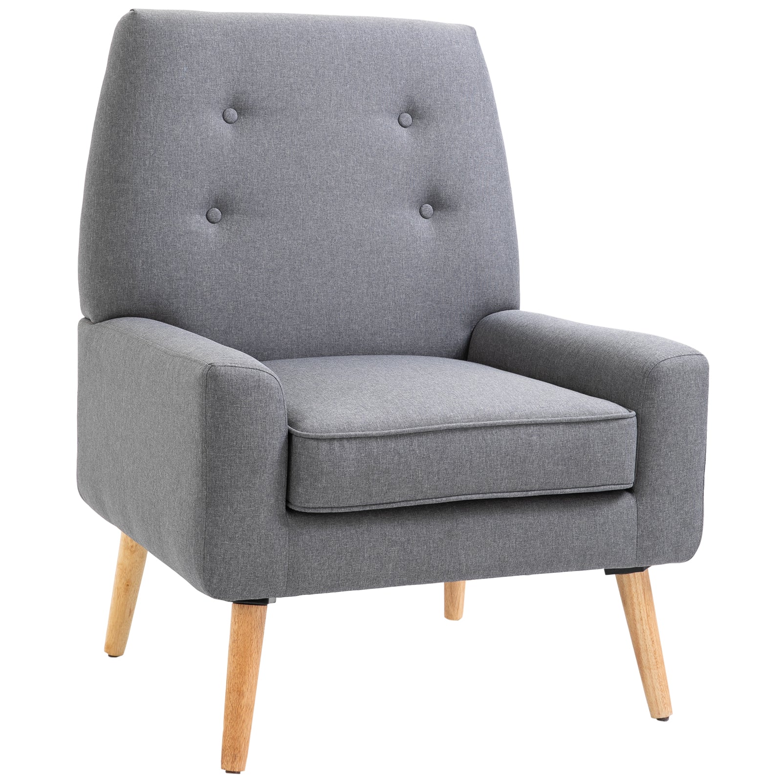 Scandinavian-Style Single Armchair - Grey