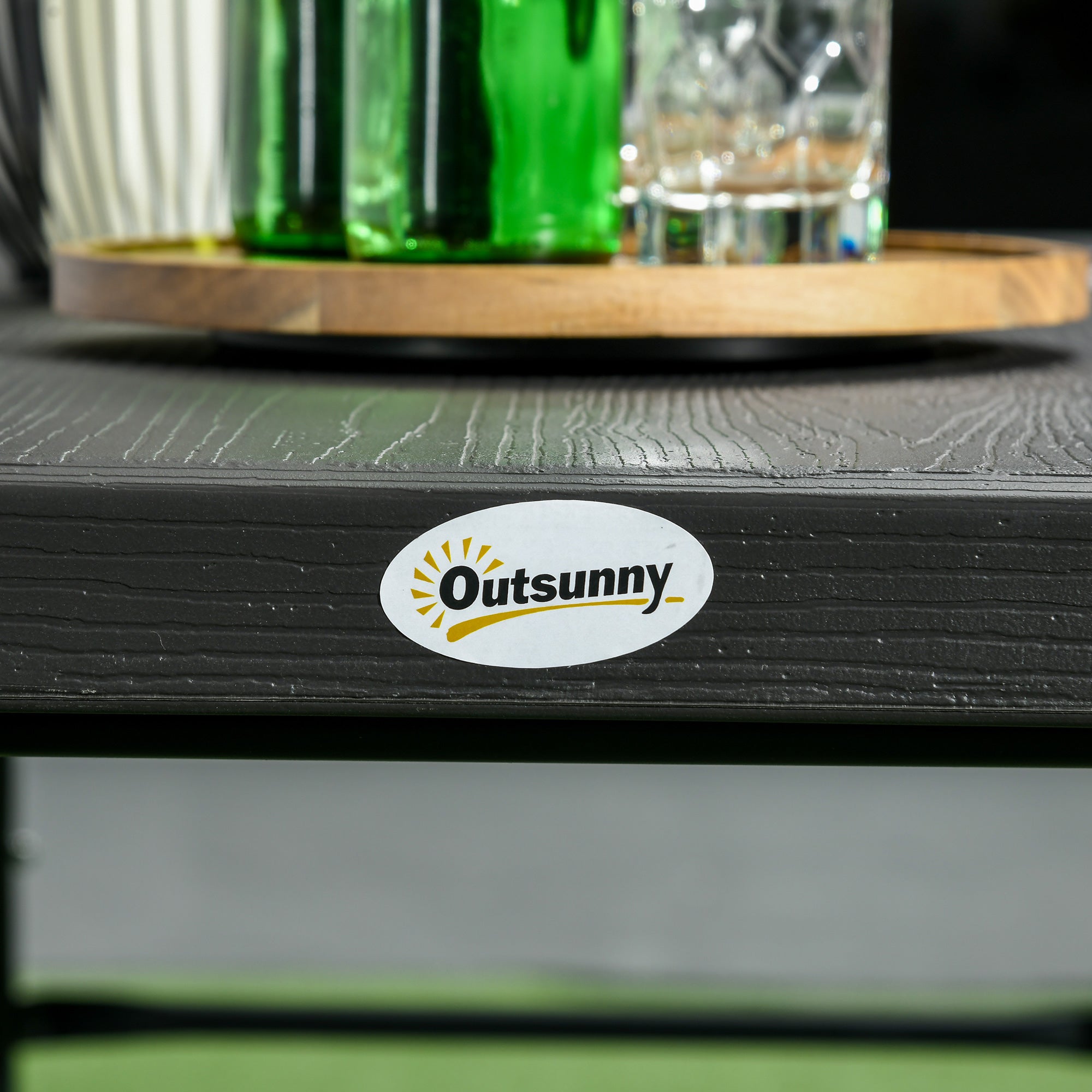 3 Piece Folding Picnic Table Set with Benches - Steel Frame Dark Grey