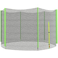 10ft Trampoline Replacement Net with 6 Plastic Pole Covers and Zipped Entrance - Green
