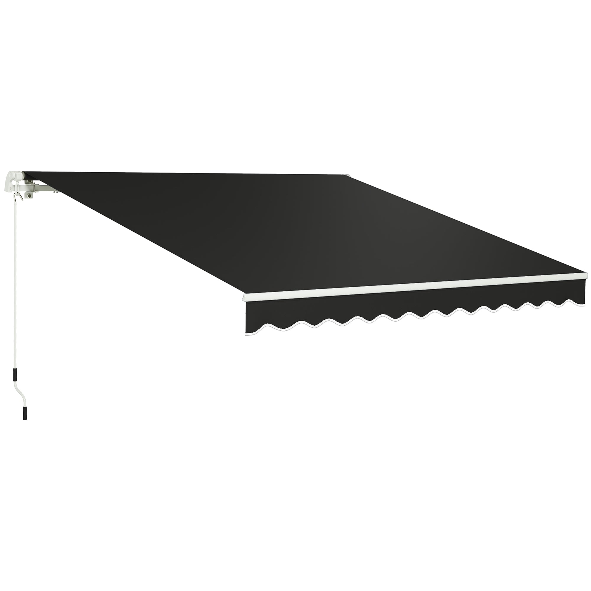3 Metre Manual Retractable Garden Awning with Aluminium Frame - Black