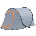 Two-Man Pop-Up Dome Camping Tent with Easy Setup - Grey