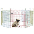 Pet Playpen Crate with 8 Panels and Door 60H x 156cm - Multicolour