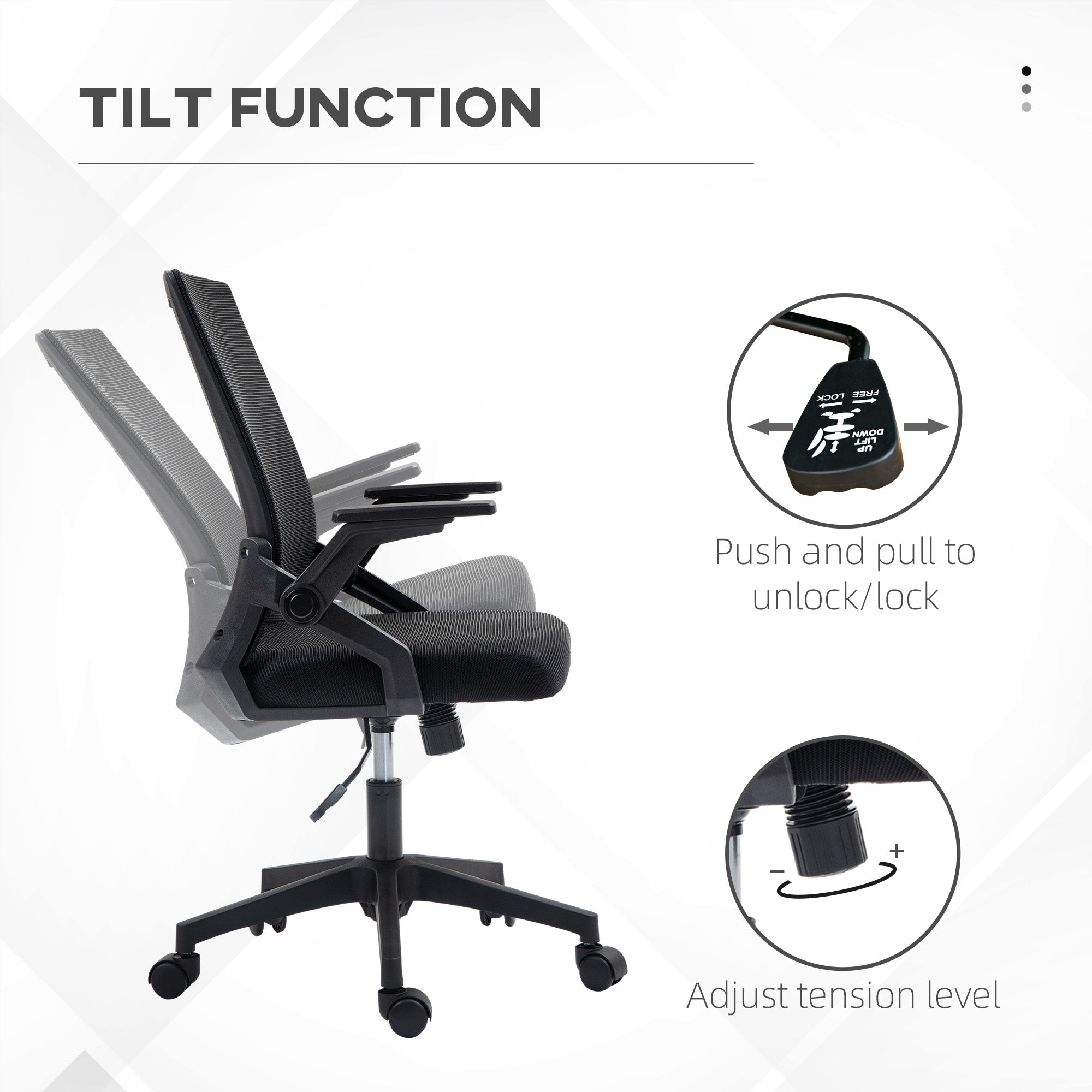 Office Chair, with Lumbar Support - Black