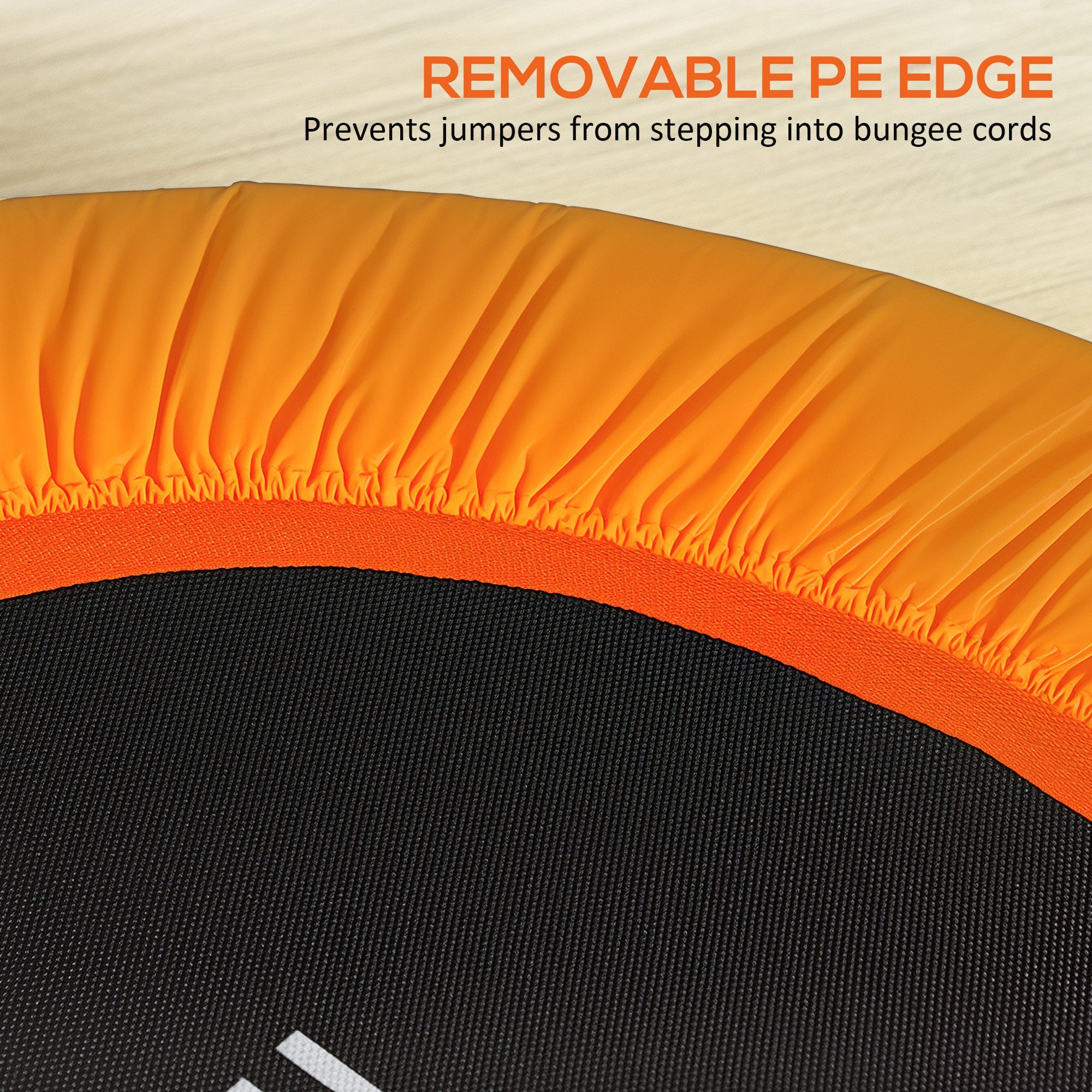 40" Fitness Trampoline with Adjustable Handle, Rebounder Trampoline Mini Jumper for Indoor Exercise Workout, Support Up to 100kg, Orange