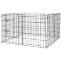 8 Panel DIY Dog Pen with Door for Indoor Outdoor Use, 76cm High - Black