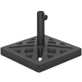 15kg HDPE Garden Parasol Base with Cut-Out Design - Black