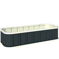 Galvanised Raised Garden Bed, 4.5 x 2 x 1 ft Metal Planter with Gloves and Folded Edging, Dark Grey