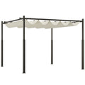 3 x 3 Metre Metal Pergola with Retractable UPF30+ Canopy - Cream White