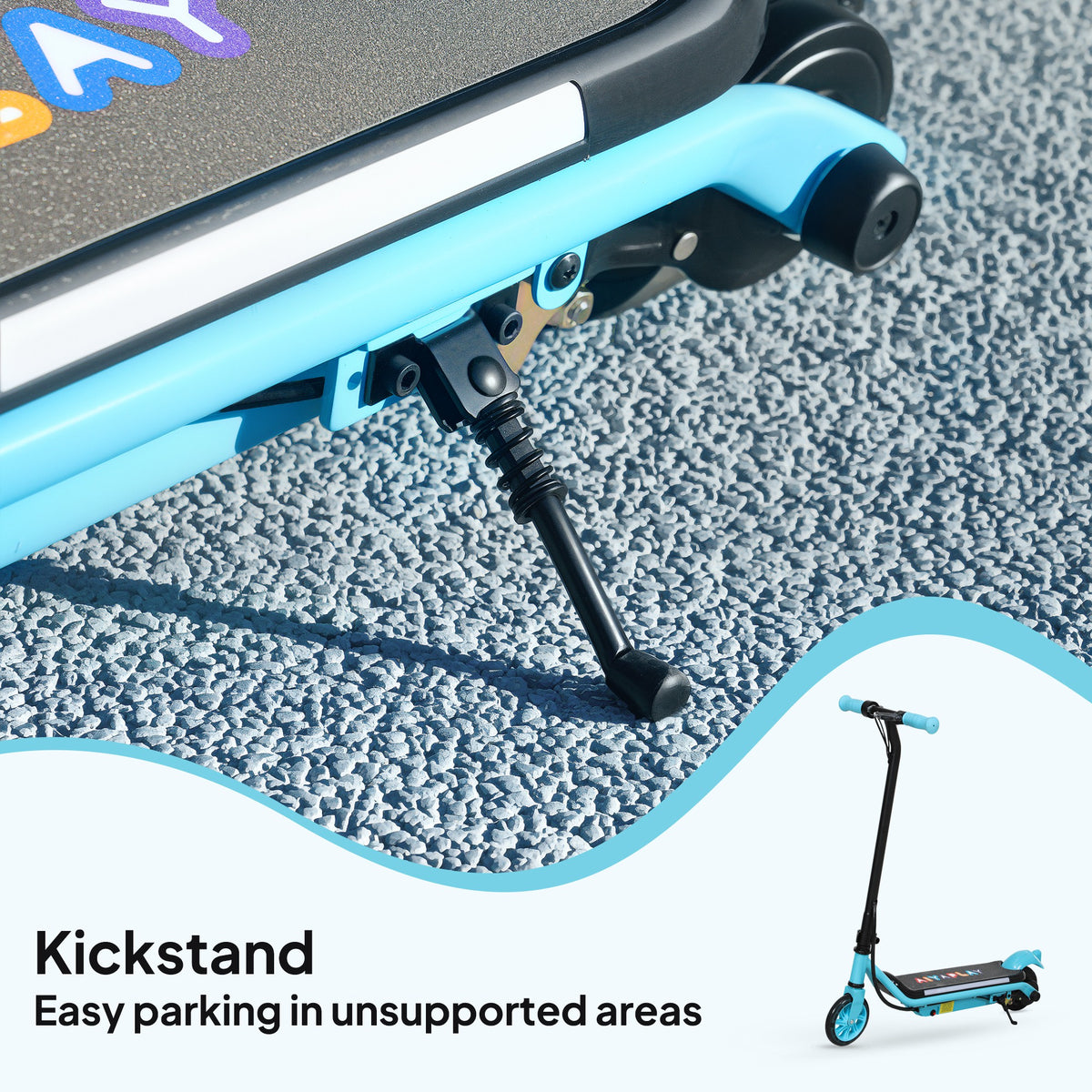 Kids Electric Scooter with Dual Brakes, Flashing Wheels & Colourful Lights, 12 KM/H, 10 KM Range - Blue