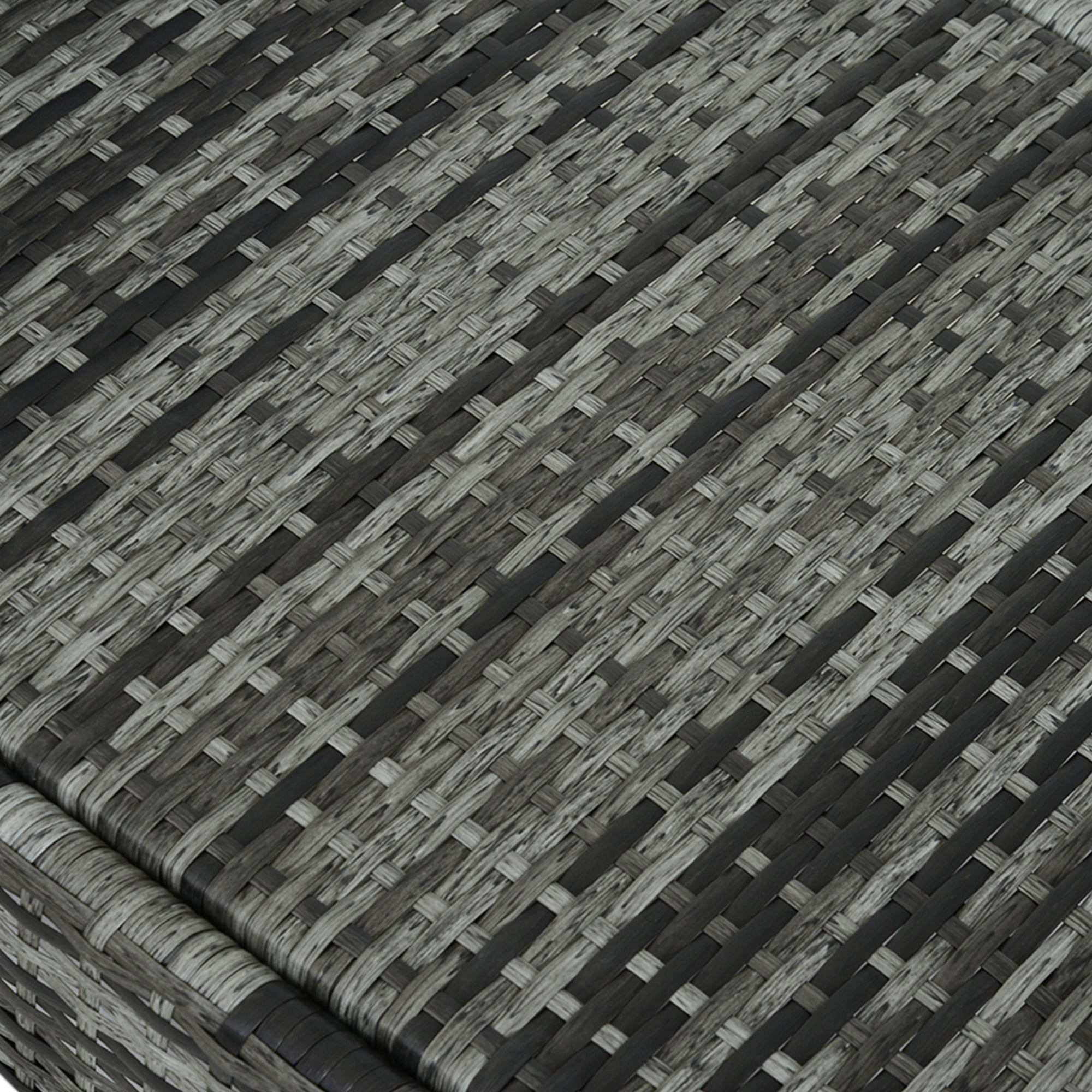 2PC Rattan Sun Lounger Recliner Bed Reclining Chair Patio Garden Outdoor Wicker Weave Adjustable Headrest with Fire Retardant Cushion €“ Grey