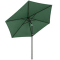 2.6 m Garden Parasol Umbrella with Aluminium Pole, Outdoor Patio Umbrella with Tilt and Crank, Vent, Dark Green