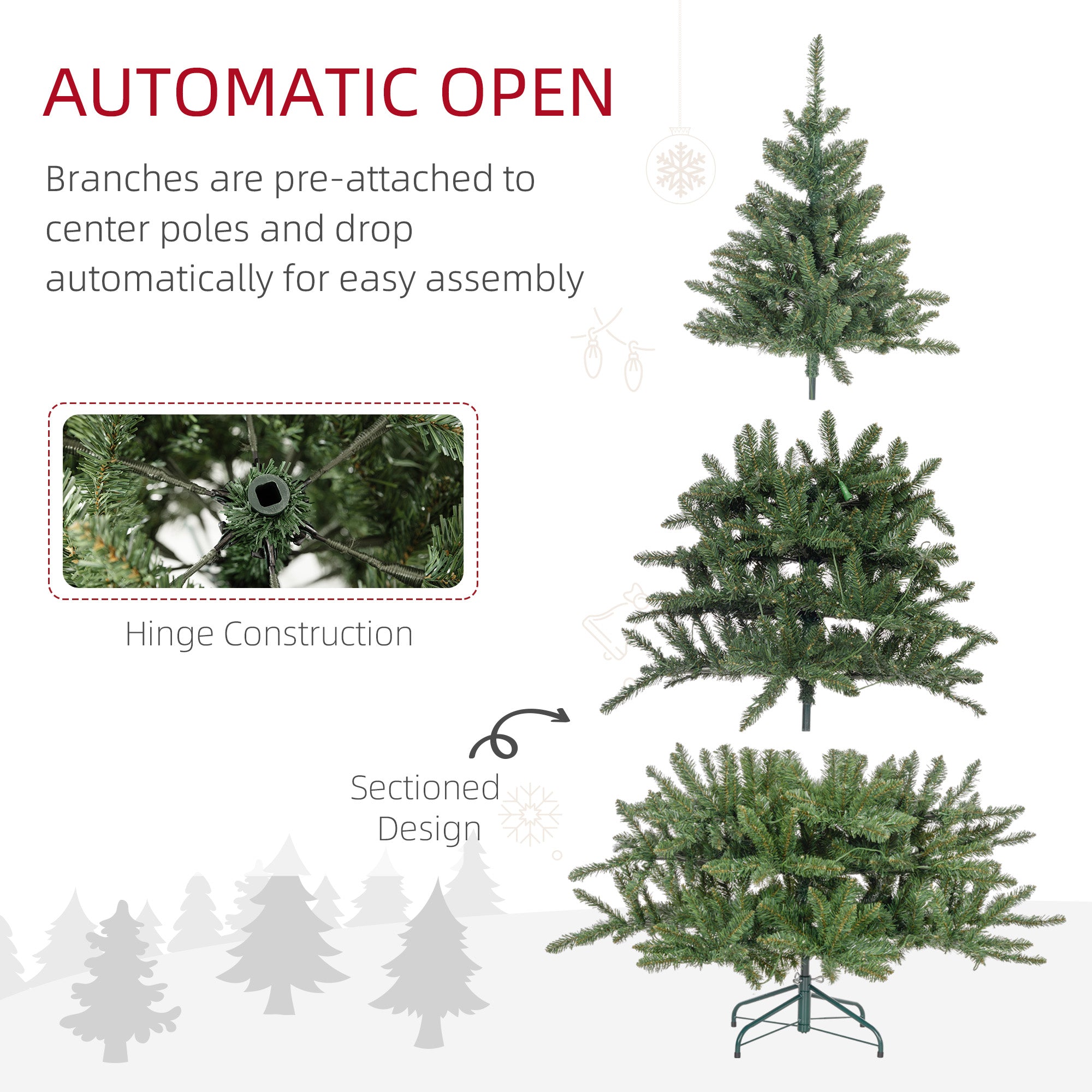 6ft White Light Artificial Christmas Tree