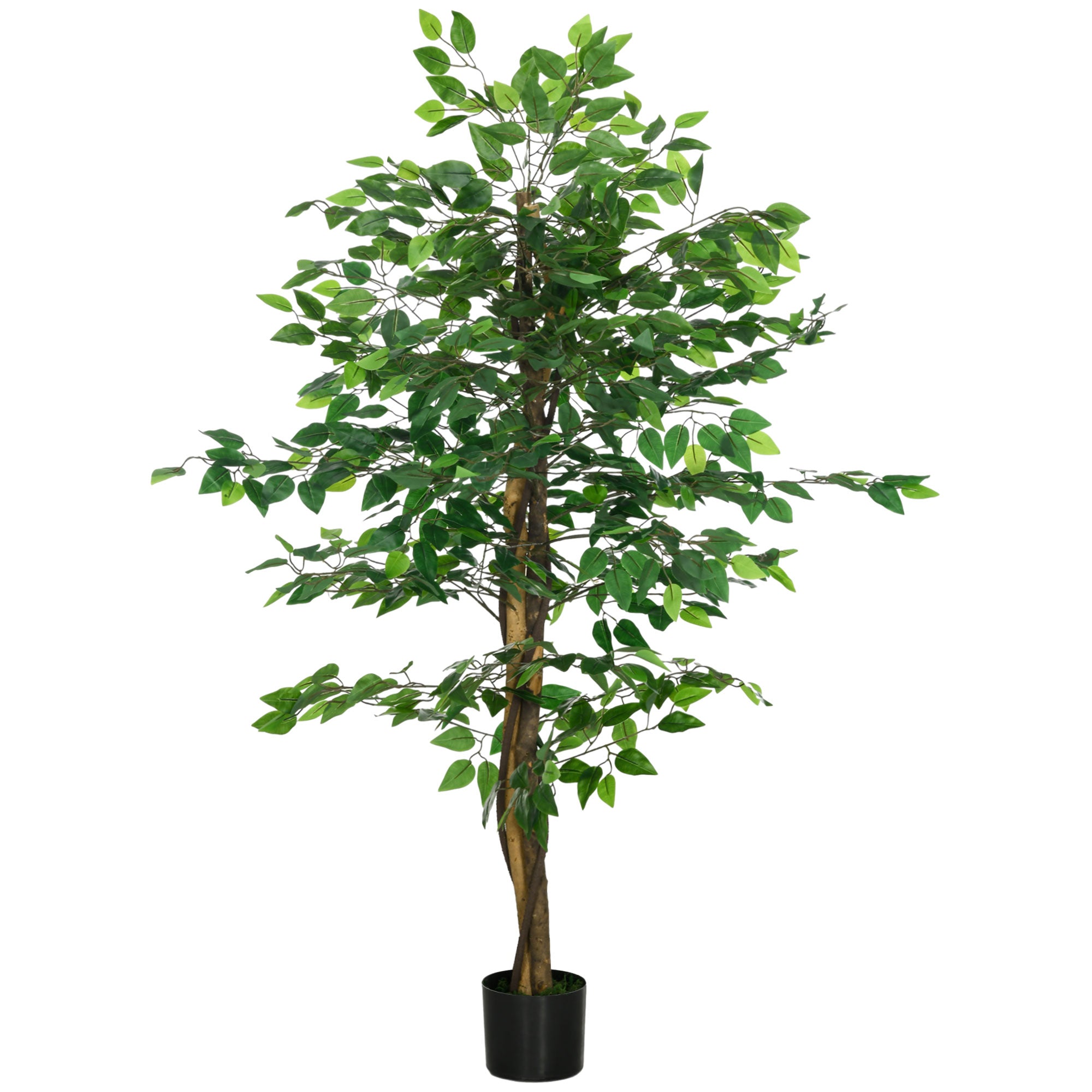 150cm Artificial Tree, Indoor Outdoor Fake Ficus with Pot for Home Office Living Room Decor
