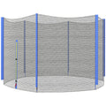 10ft Trampoline Replacement Net with 6 Pole Covers and Zipped Entrance - Blue