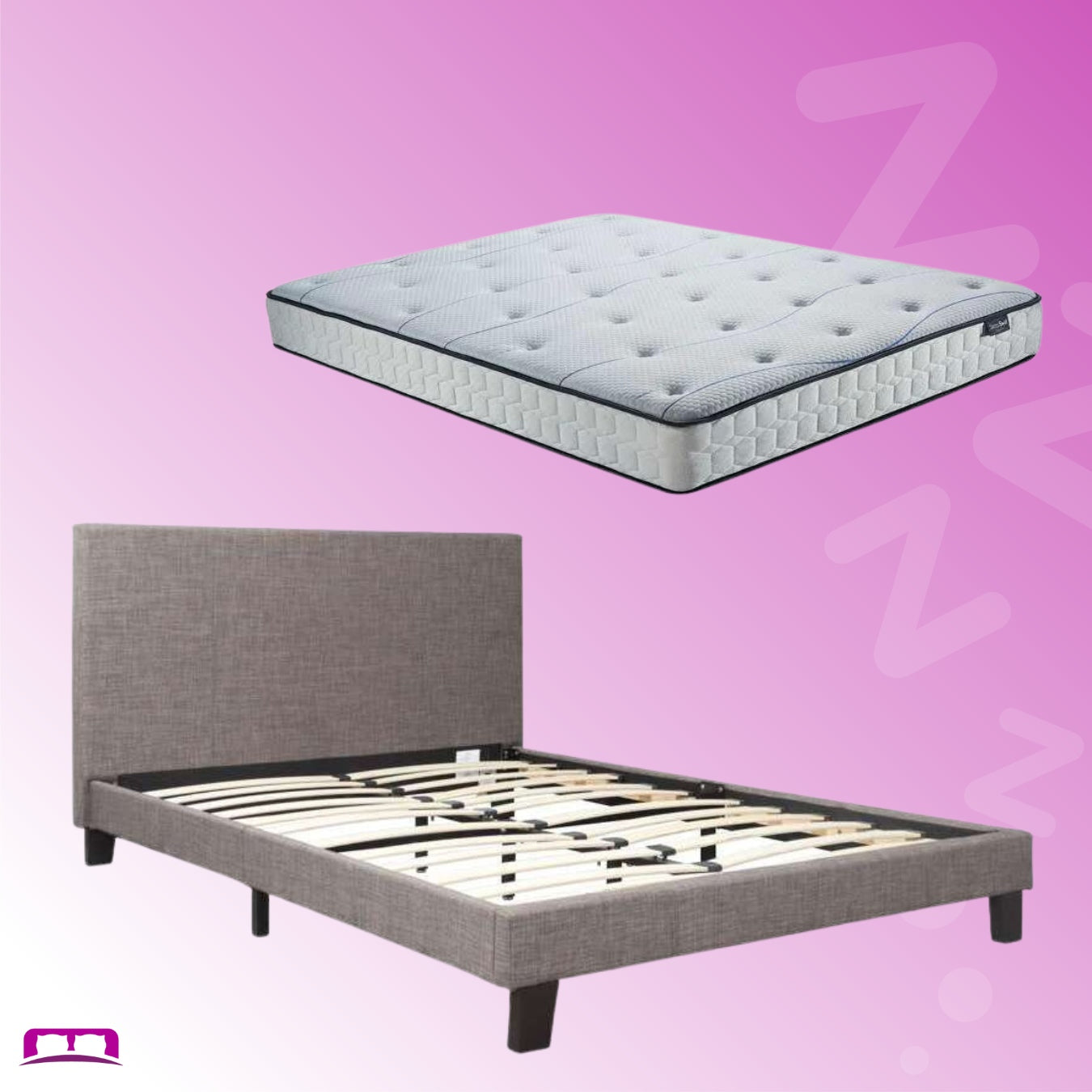 Double Package | Berlin Double Bed Grey & SleepSoul Air Mattress