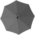 3m UPF 50+ Replacement Parasol Canopy with Vent, Fits 8 Rib Frames up to 300cm - Grey
