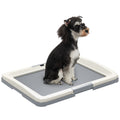 Dog Toilet Training Tray 63x49x6cm for Indoor & Outdoor Use - Grey & White