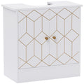 Under Sink Bathroom Cabinet with Adjustable Shelf and Open Compartment 60x30x60cm - White