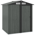 4.3 x 5ft Outdoor Garden Storage Shed - Grey Wood Effect