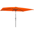 3x2m Rectangular Patio Parasol with Aluminium Tilt Crank - Orange