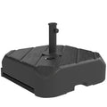 Garden Parasol Base with Wheels, Telescopic Handle, 72 kg /45 kg Fillable Sun Umbrella Base Parasol Stand, Black