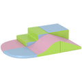6 Piece Soft Play Equipment for Kids Climb and Crawl Set - Pink