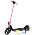Folding Electric Scooter for Kids 6-14 with Dual Brakes, Suspension, LED Lights & Display, 6.8kg Aluminium, 14 KM/H - Pink