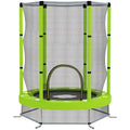 4.6ft Toddler Trampoline w/ Safety Enclosure Net, for Indoor Outdoor Use, Ages 3-6 Years, Green