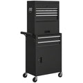 Three-Part Steel Locking Tool Chest - Black