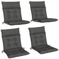 Patio Chair Cushions Set of 4, Waterproof Non-Slip Lounge Chair Cushions, 112x53cm, Dark Grey