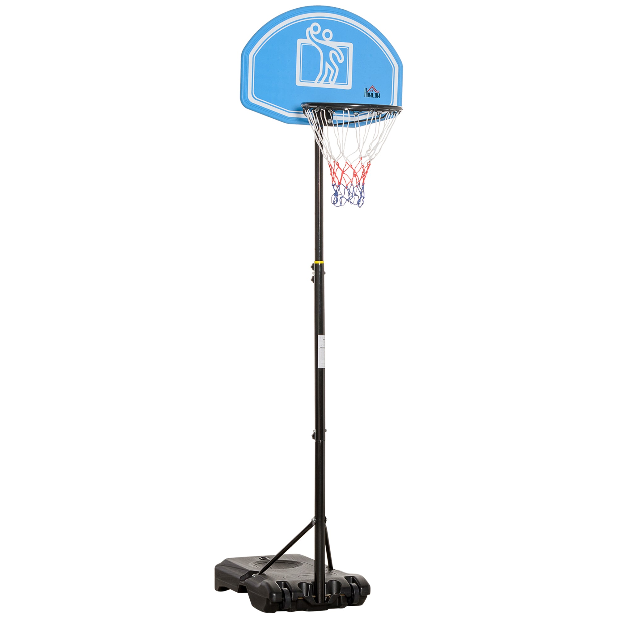 Adjustable Basketball Hoop and Stand, with Wheels and Weight Base Blue