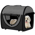 Pawhut Folding Fabric Soft Pet Crate 46Lx36Wx41H cm for Cats & Small Dogs - Black
