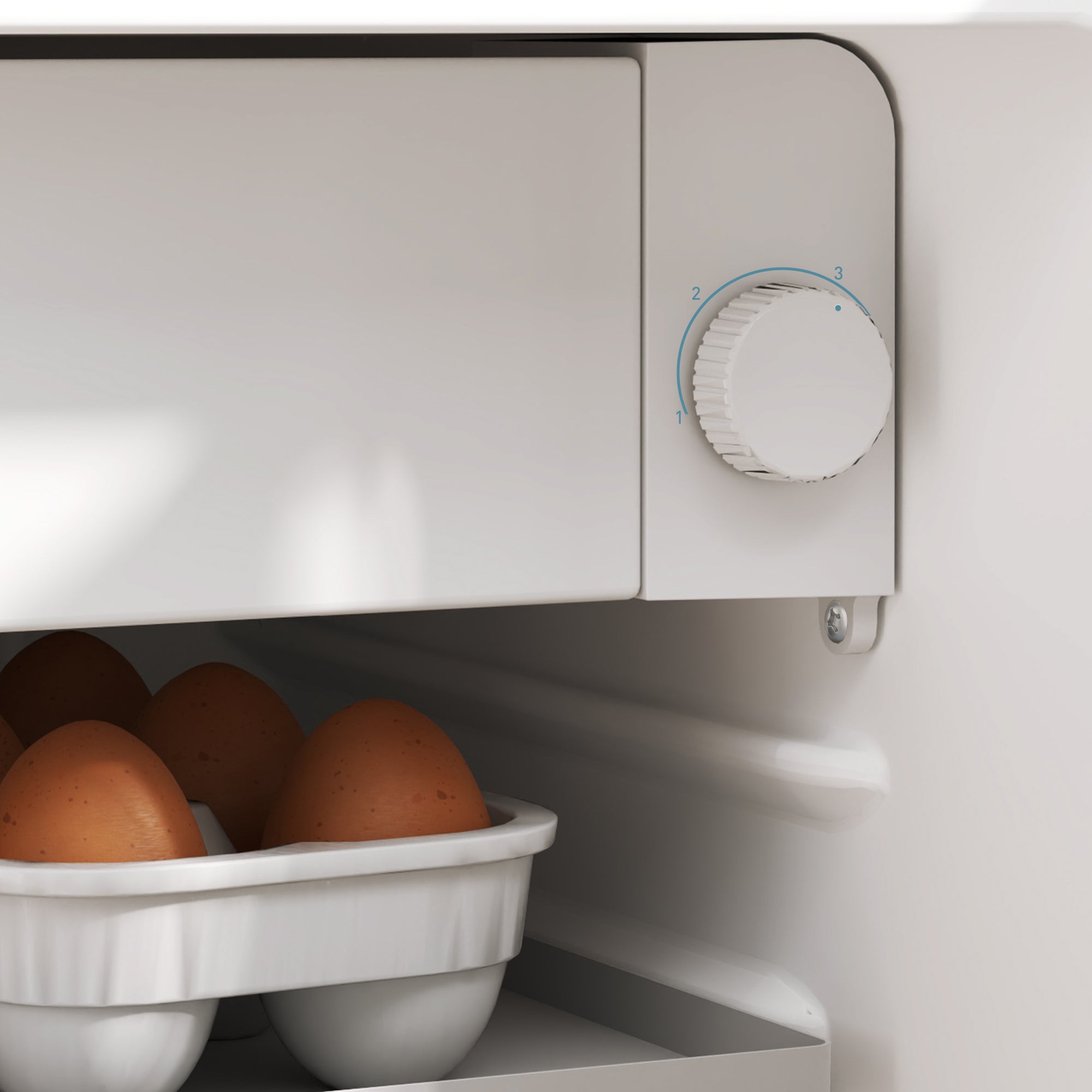 46 Litre Lockable Countertop Fridge with Adjustable Temperature - Cream White